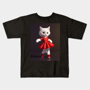 Dancing cat - Modern digital art Kids T-Shirt